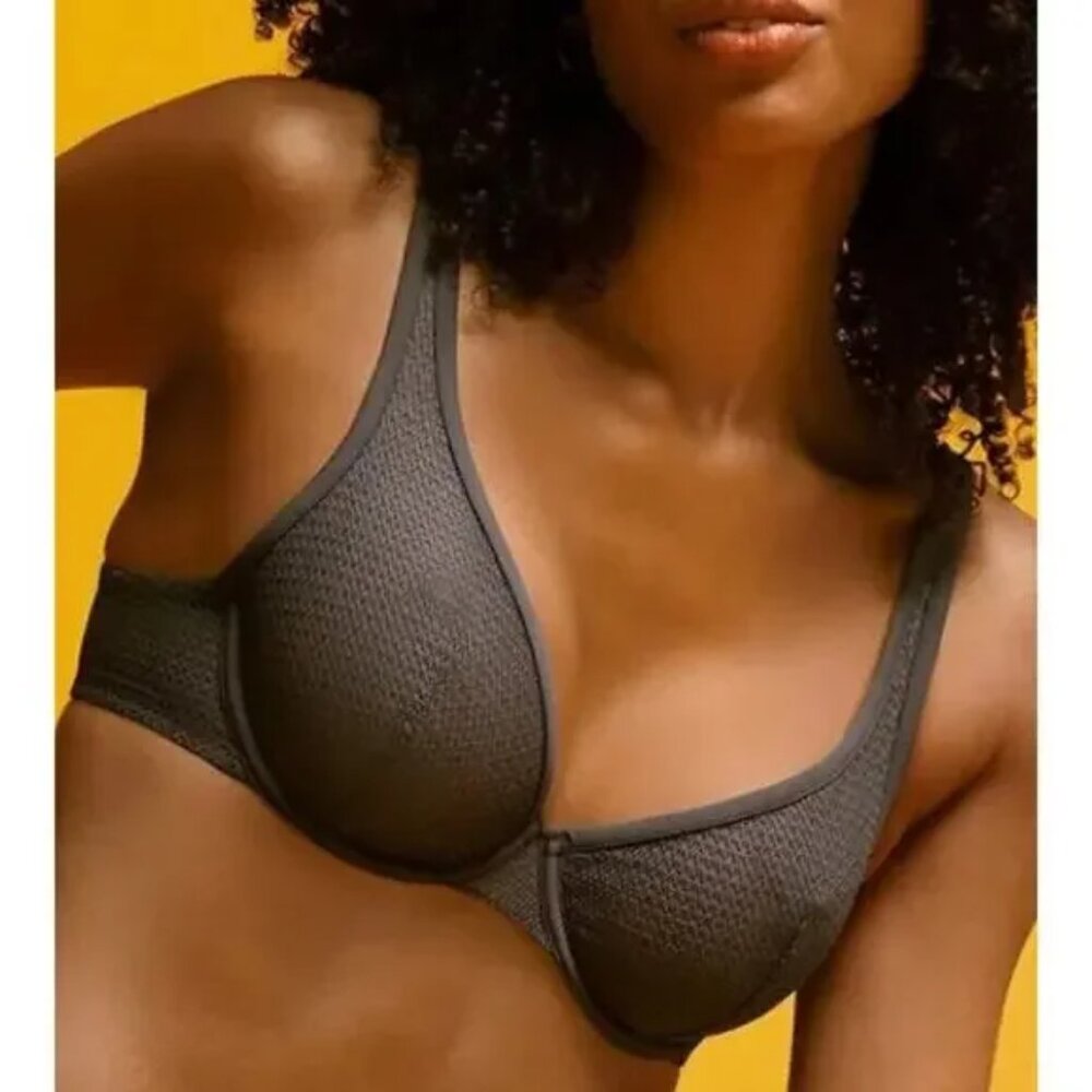 ThirdLove | Unlined Modern Mesh Scoop Bra | 42C | Dark Grey - Picture 9 of 9